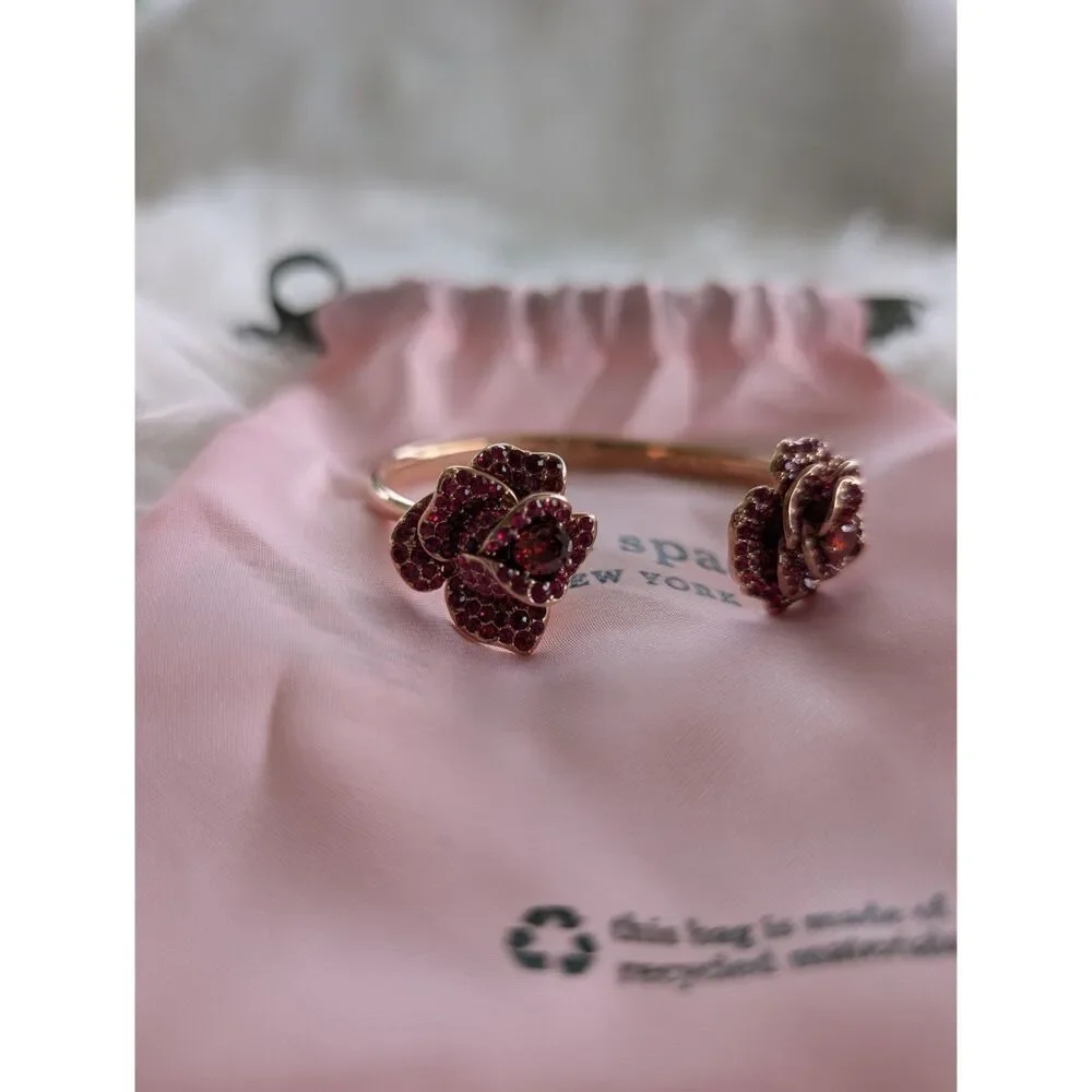 Kate Spade New York Winter Rose Pavé Hinged Open Cuff Bracelet - Picture 3 of 5